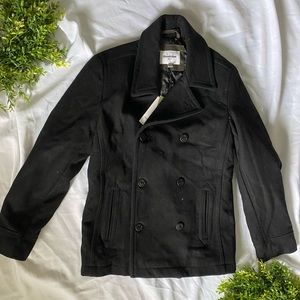 Good fellow & co black pea coat small NWT